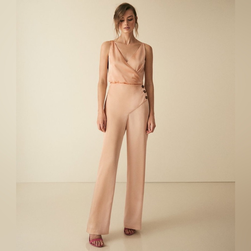 Reiss Antonia Button‎ Detail Pantsuit Jumpsuit MSRP $248 Size 4